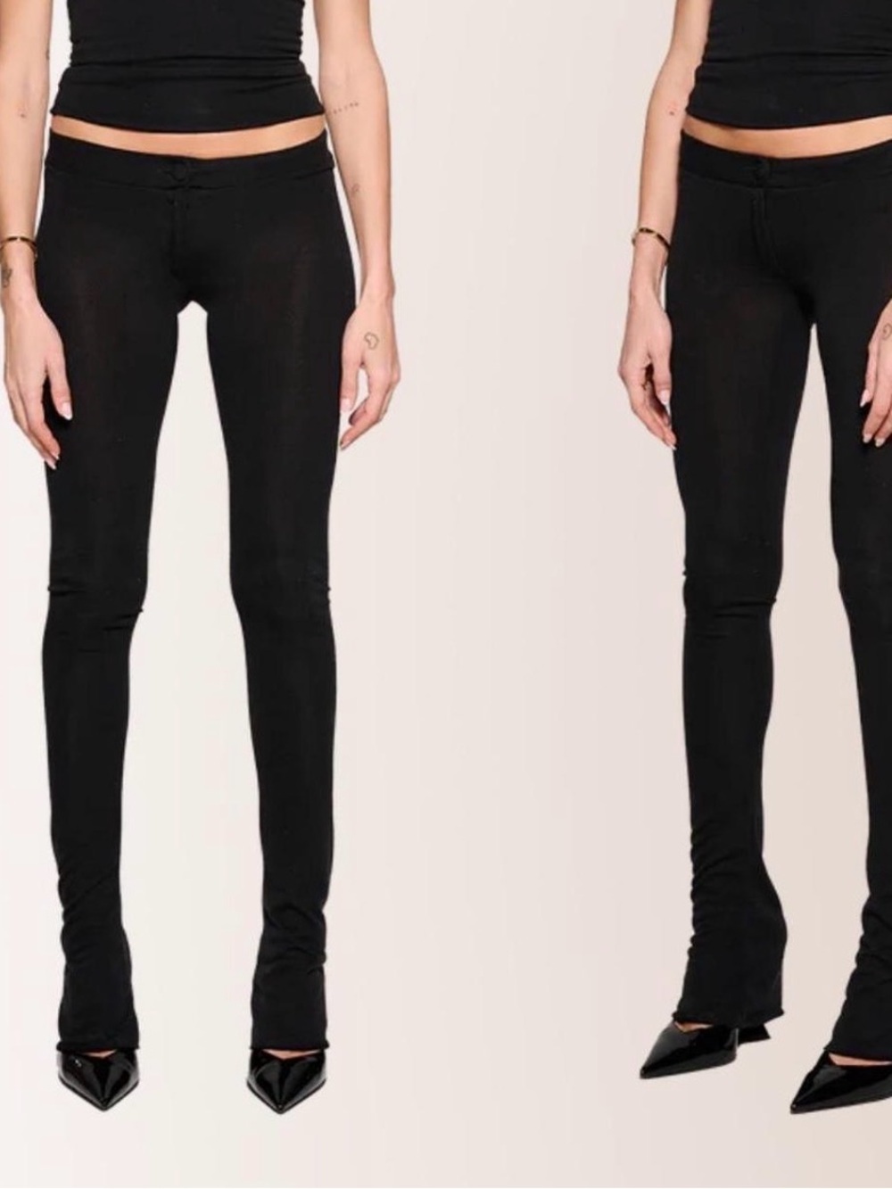 Coucoo Women’s Black Skinny Long Pants - Sleek Stretch Low Rise Fit